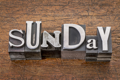 Sunday in metal type