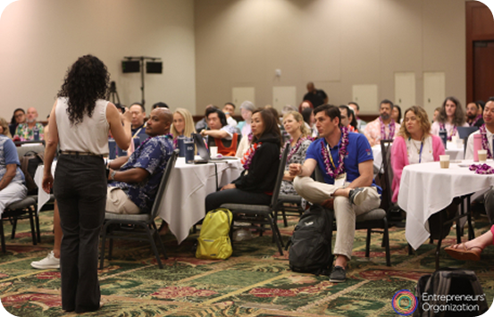EO member presenting to a room of entrepreneurs